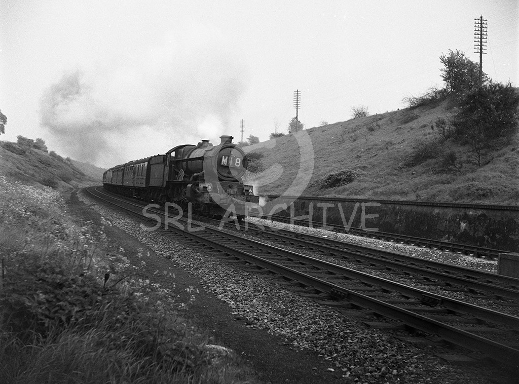 6022 'King Edward III' climbing Hatton Bank with M18 the SUO 2.10pm Paddington-Birkenhead 24th July 1961 SRL No 663 