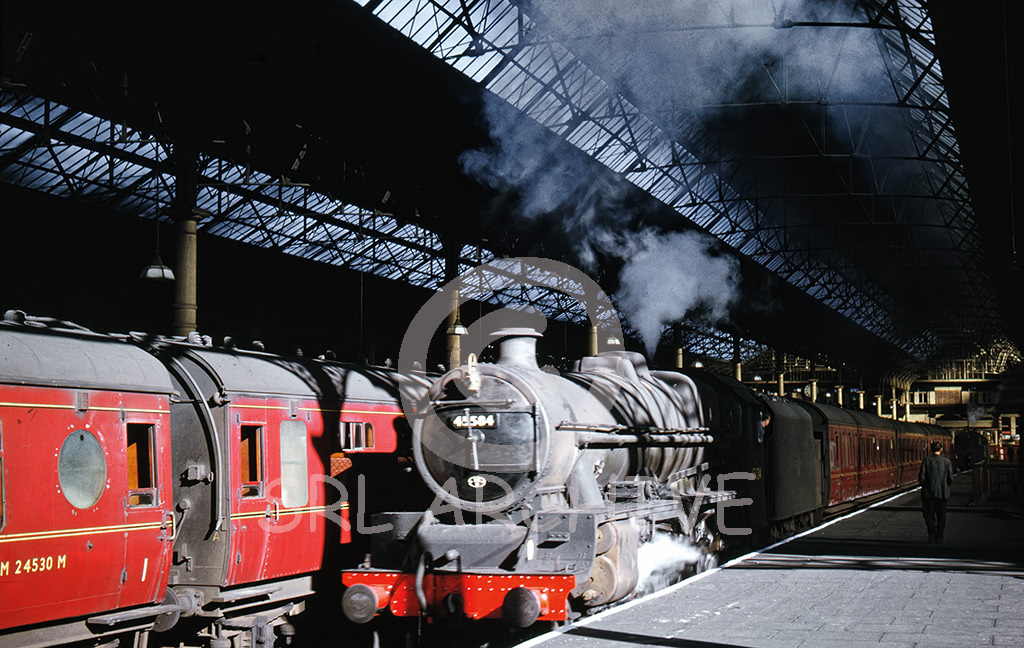 45584 North West Frontier at Liverpool Exchange station around 1962-3 at platform 5 SRL No 770 
