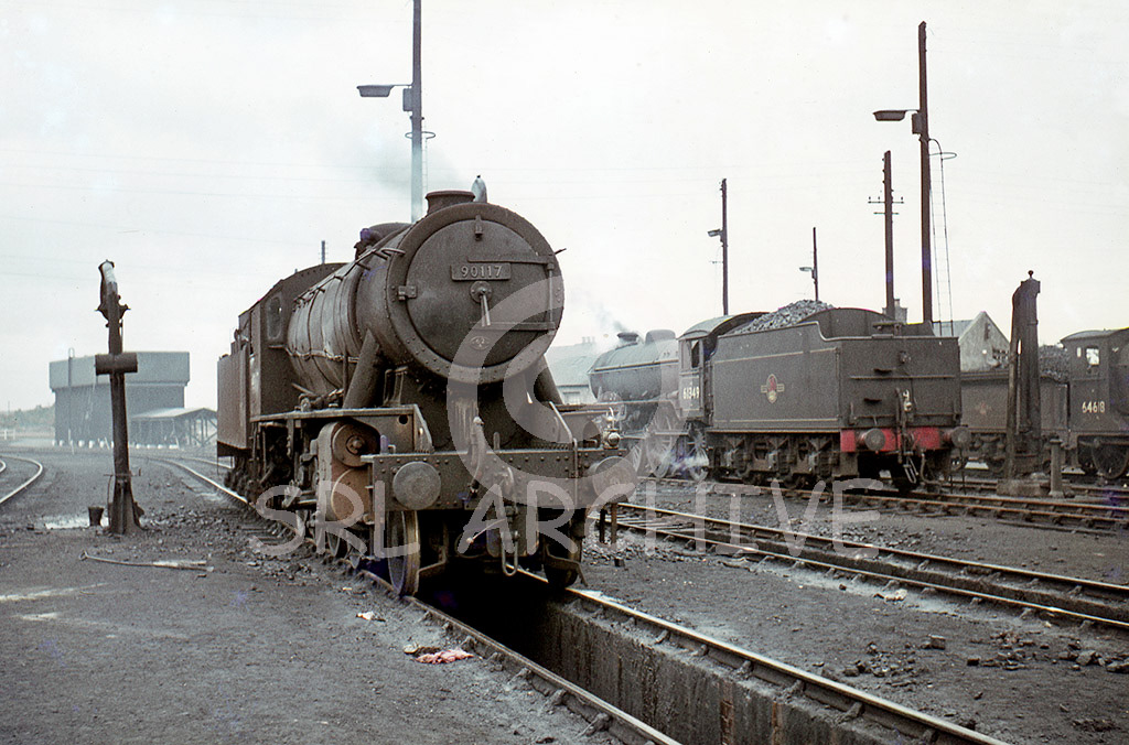 61349 in the yard at 62A Thornton Junction with WD 90117 over the ash-pit far side J37 64618 no date Brian Noakes/SRL No 667 