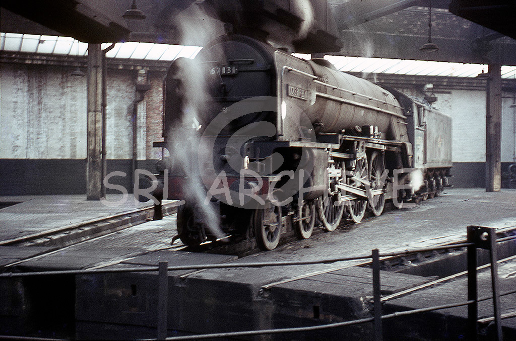 60131 'Osprey' inside Leeds Neville Hill roundhouse in 1965 Brian Noakes/SRL No 416 