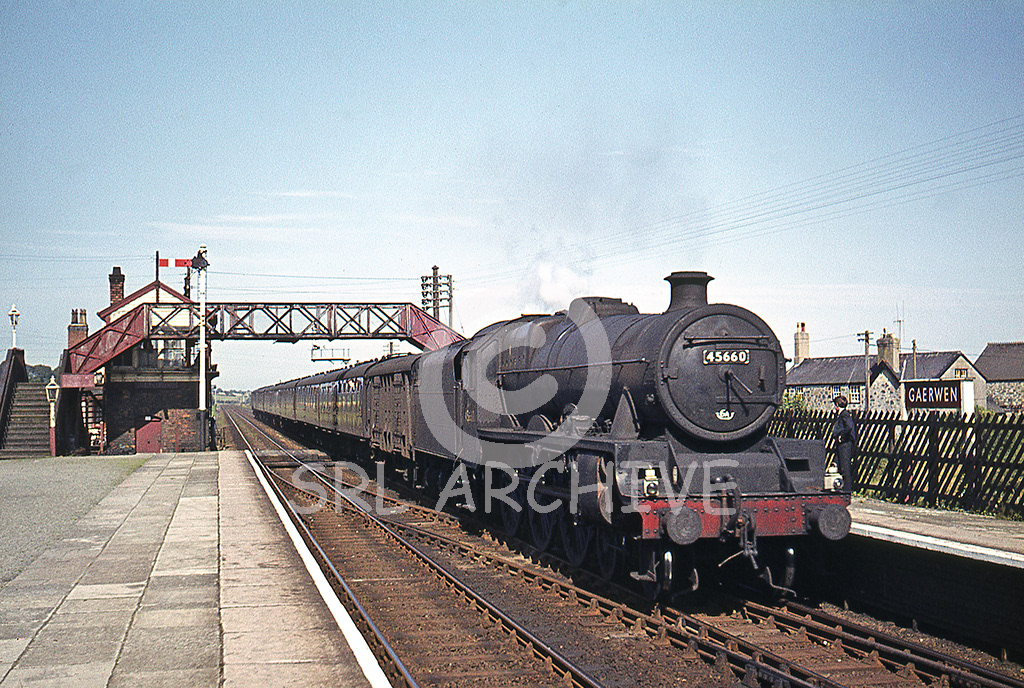45660 Rooke at Gaerwen, North Wales working a Chester-Holyhead express 11th August 1964 SRL No 868