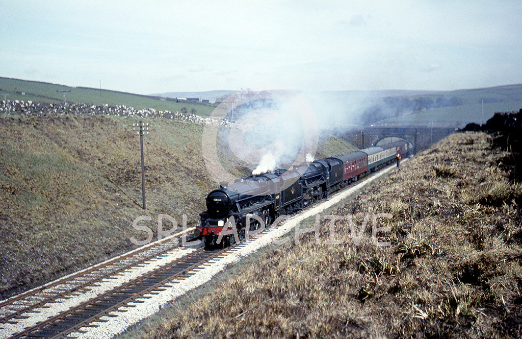 45110+44949 double head the MRTS/SVRS North West rail tour in the Peak District 20th April 1968 Brian Noakes/SRL No 666