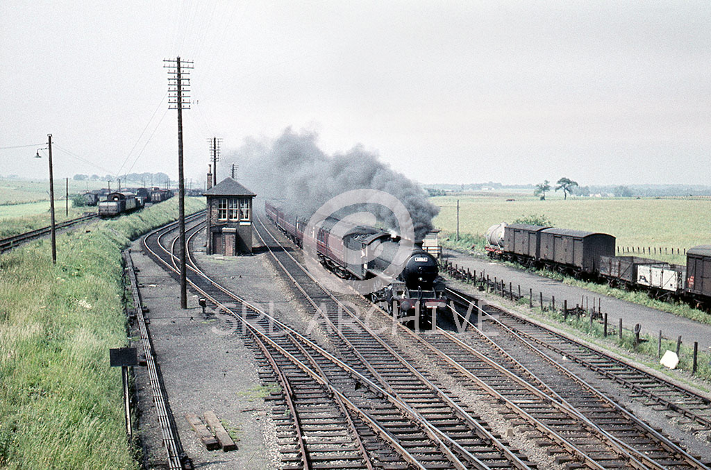 61064 on an express passing through Cadder Yard in between Bishopbriggs and Lenzie 25th June 1960 SRL No 741 