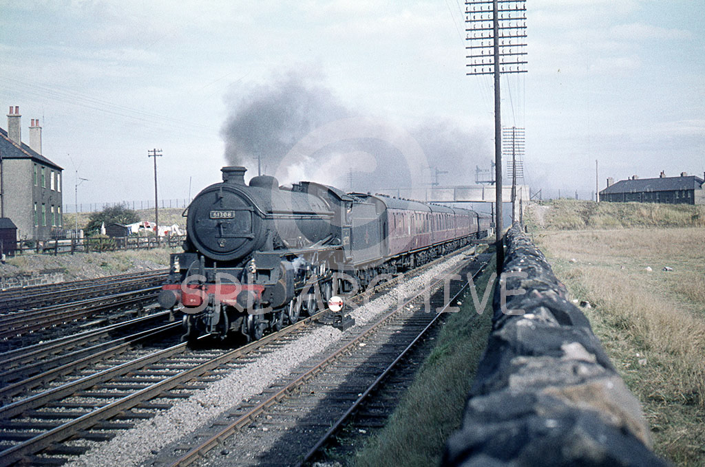61308 at Saughton Junction running west towards Glasgow maybe The North Briton 28th September 1959 E.Kidd/SRL No 531