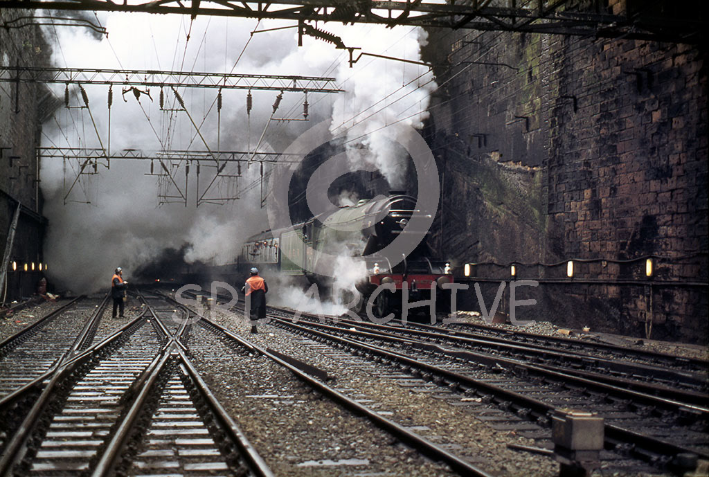4472 'Flying Scotsman' climbs through Edge Hill cutting with a Liverpool Lime St-Manchester special 12th March 1980 SRL No 311