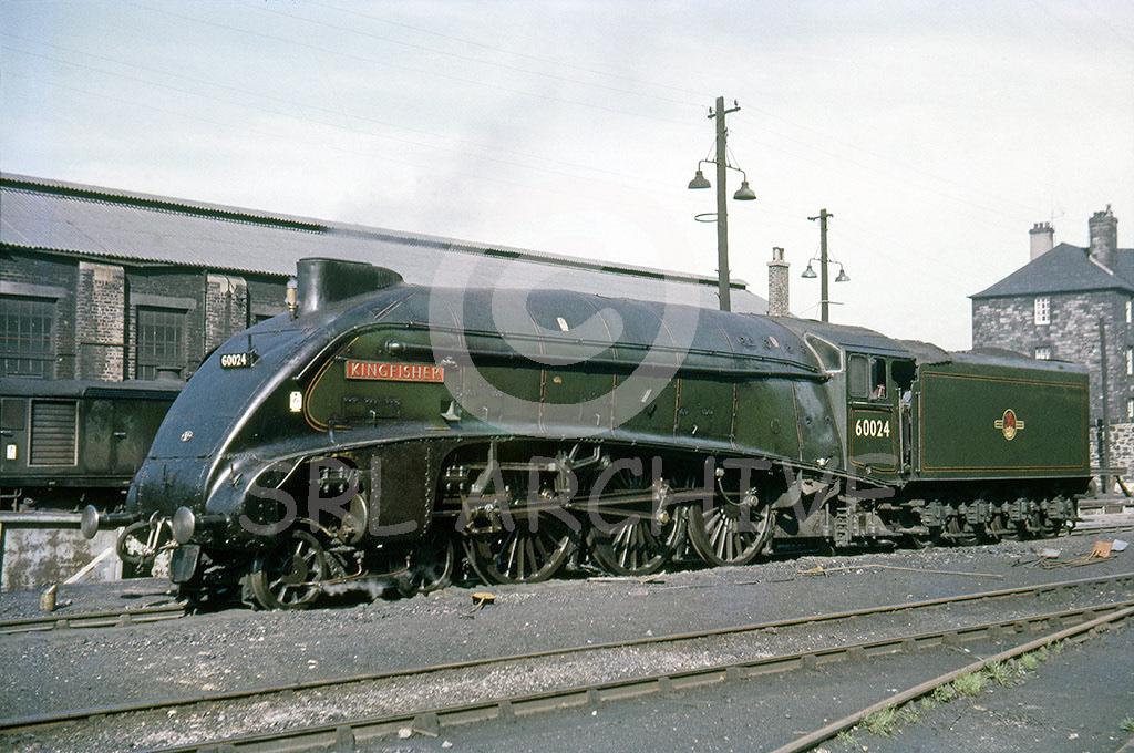 60024 'Kingfisher' in the yard at Edinburgh St Margarets after working the SWRS Granite City rail tour 4th September 1966 SRL No 610  