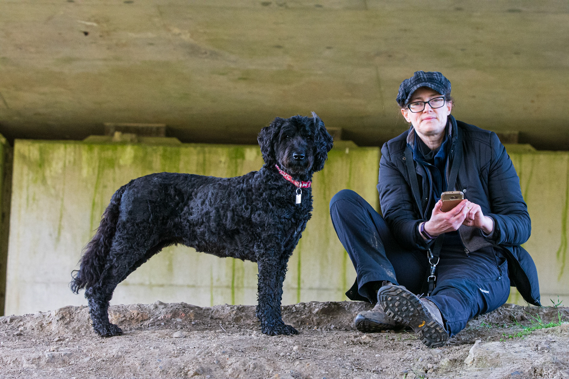 A lady &amp; her dog