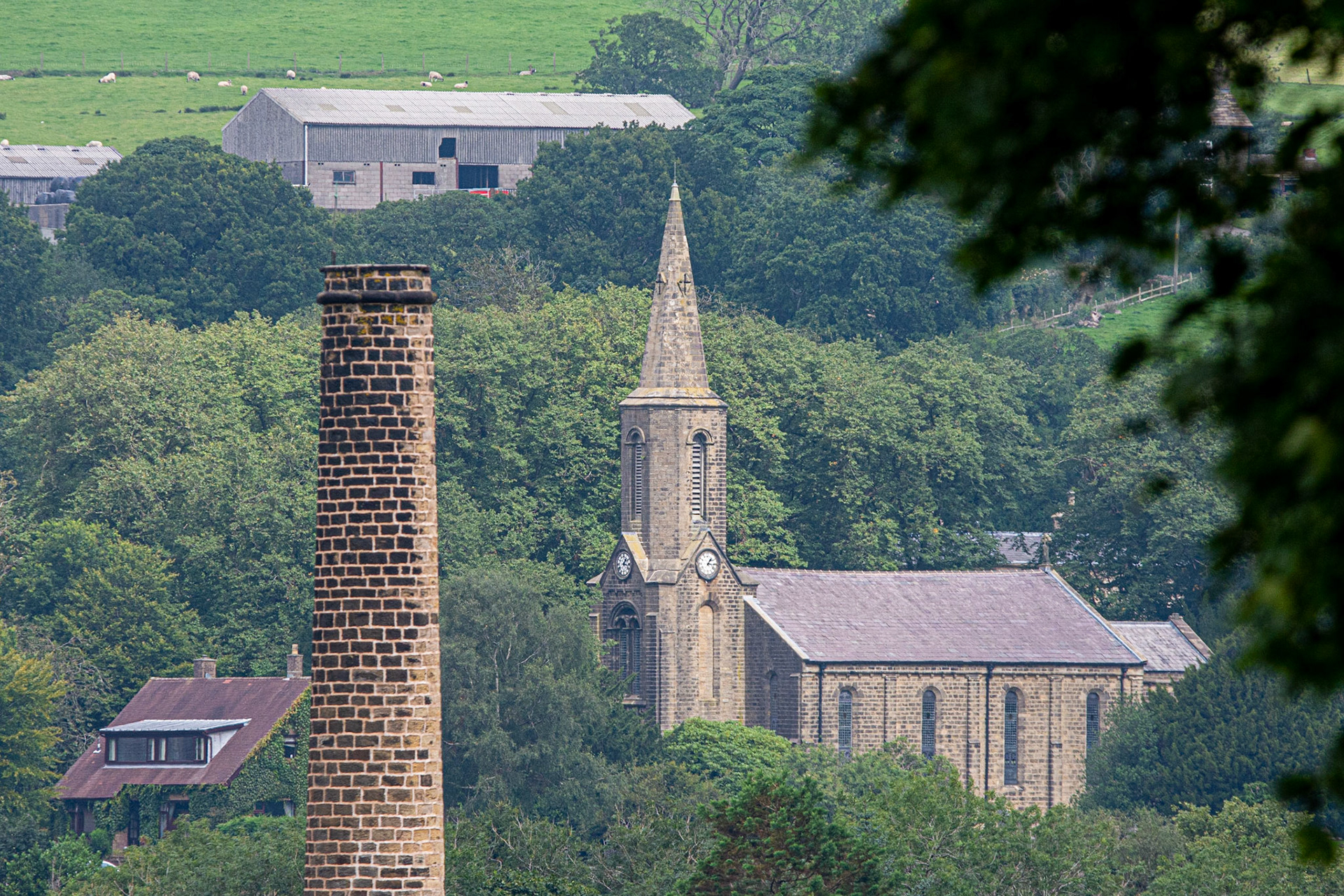farm house chimney church