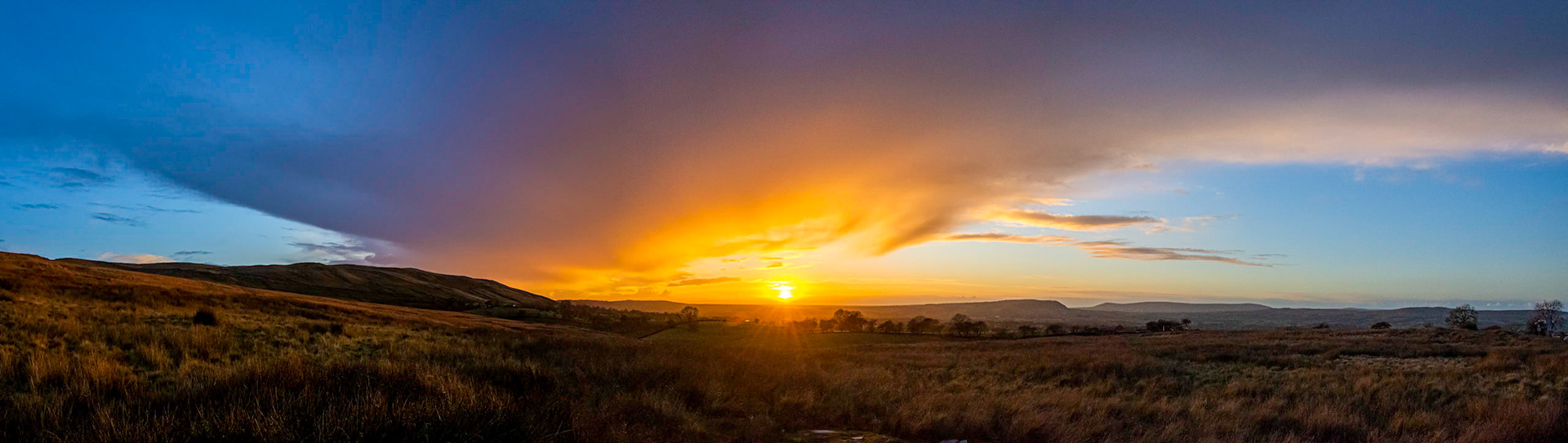 late October sunset panorama