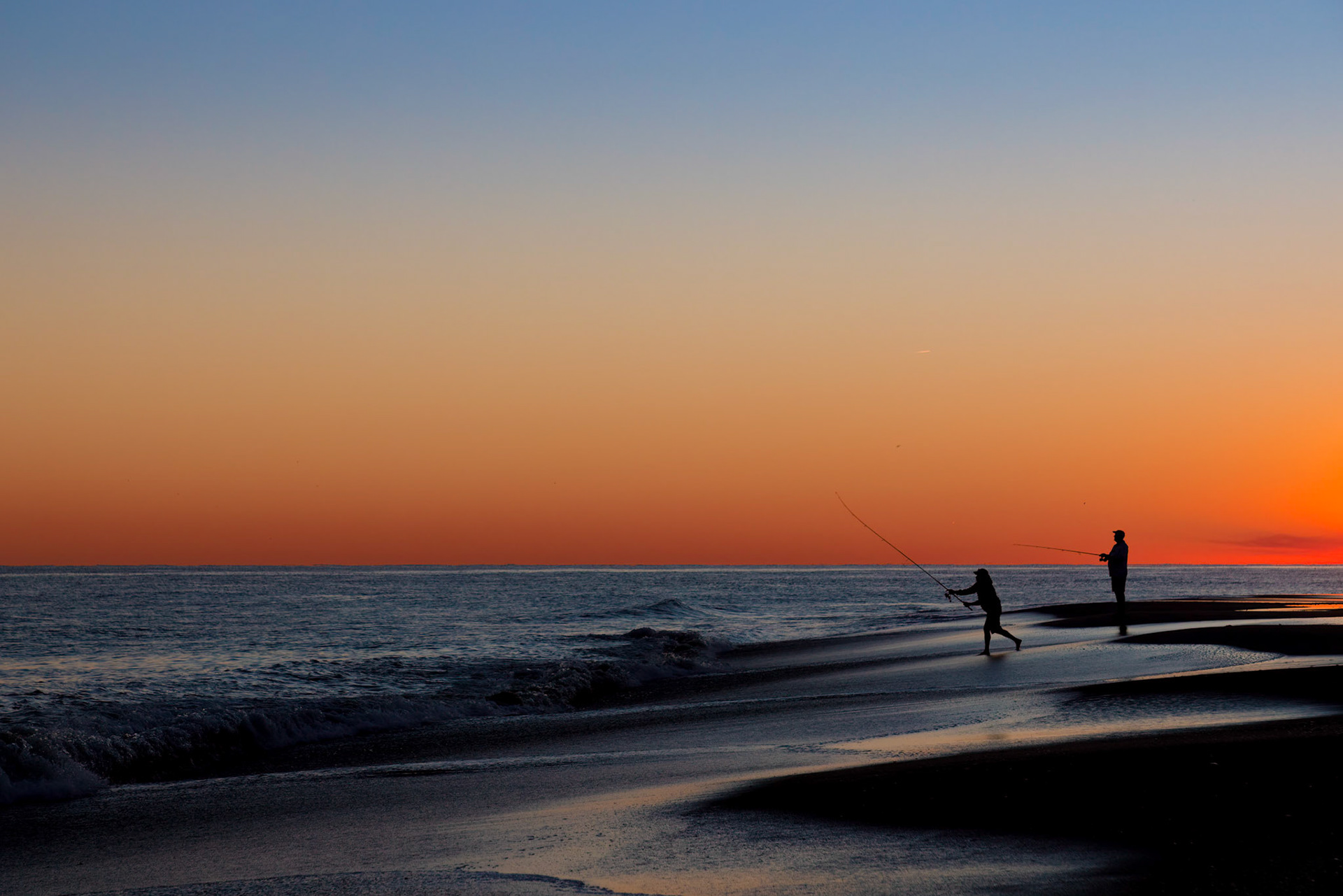 Surf Fishing at Sunset