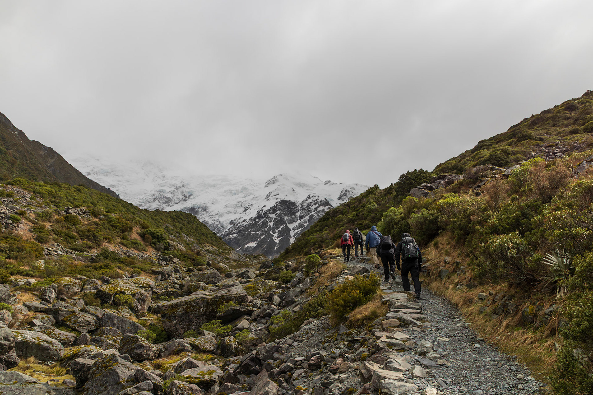 Hiking to Kea Point
