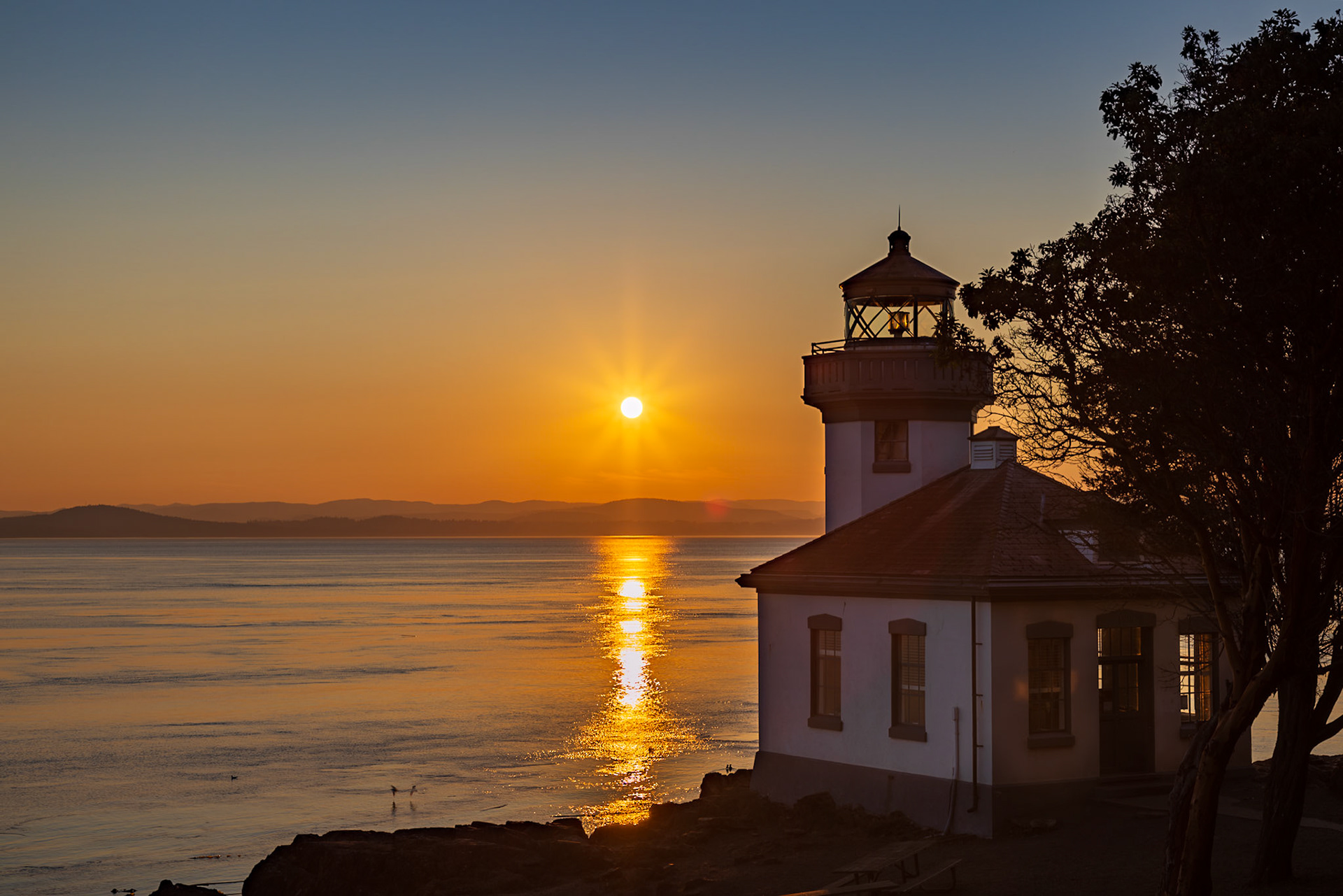 Lime Kiln Light Sunset