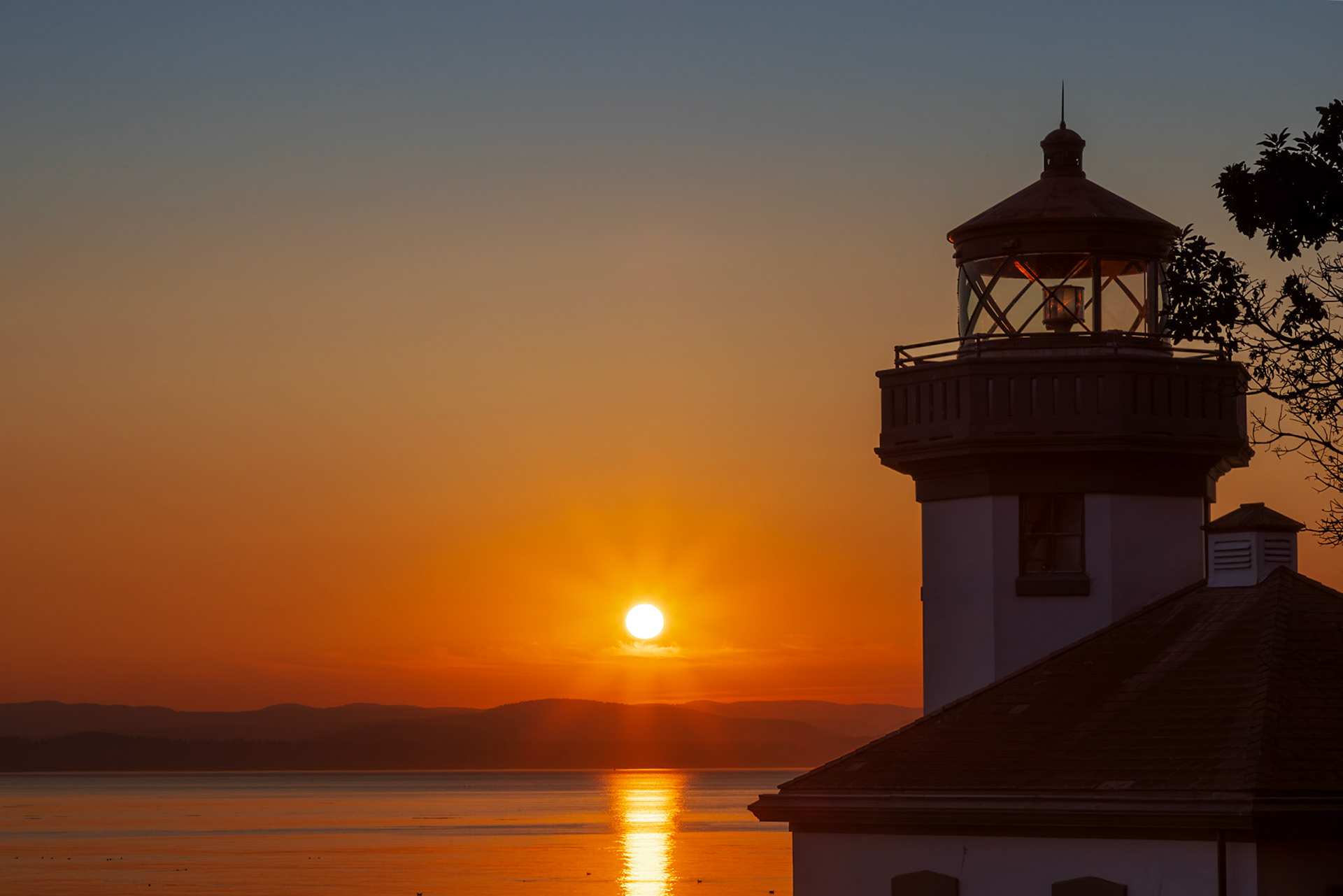 Lime Kiln Light Sunset