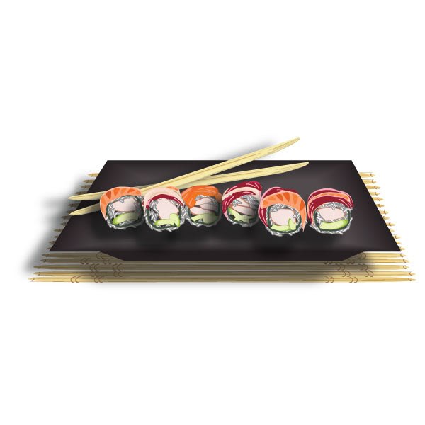Sushi illustration drawn in vector Adobe illustrator