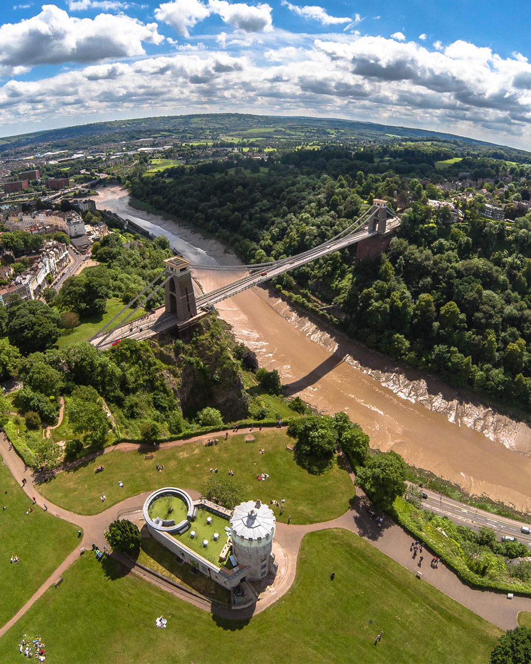 Clifton suspension bridge - drone shot