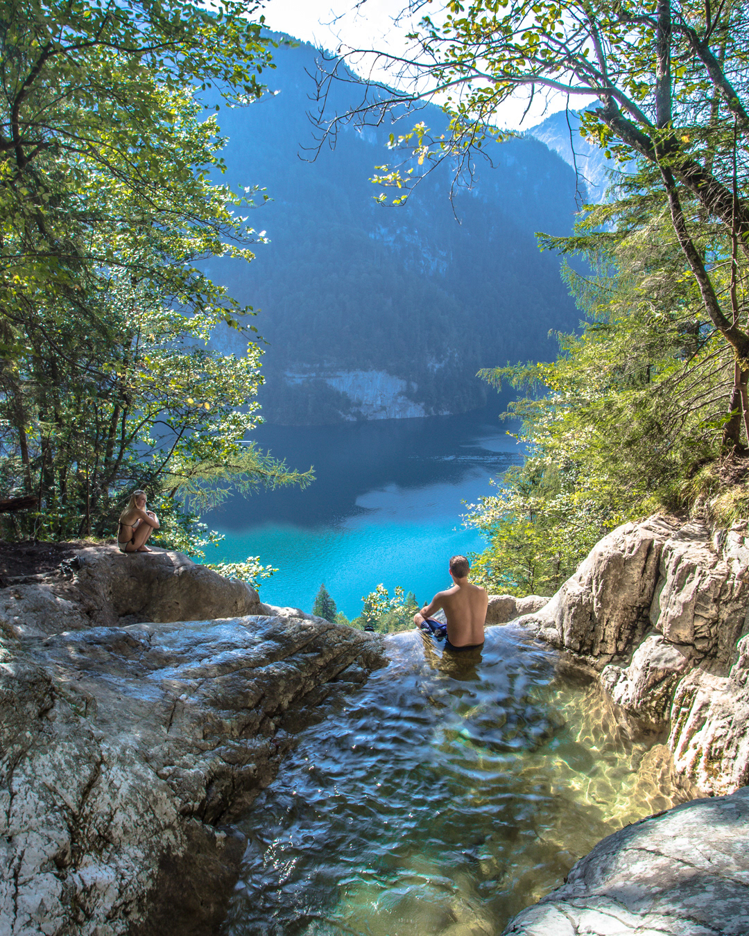 hidden natural waterfall pool - konigssee