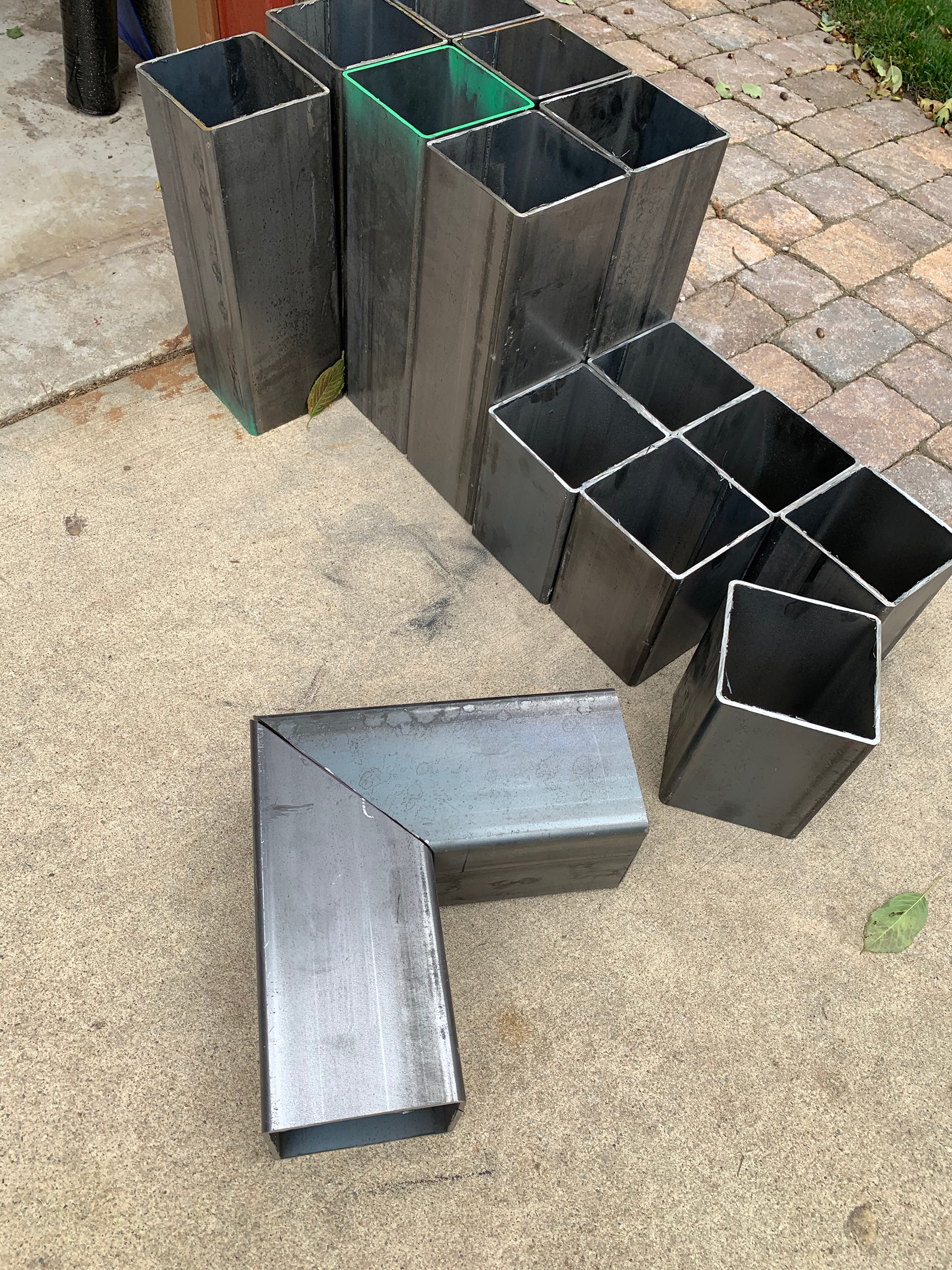 Steel pieces cut