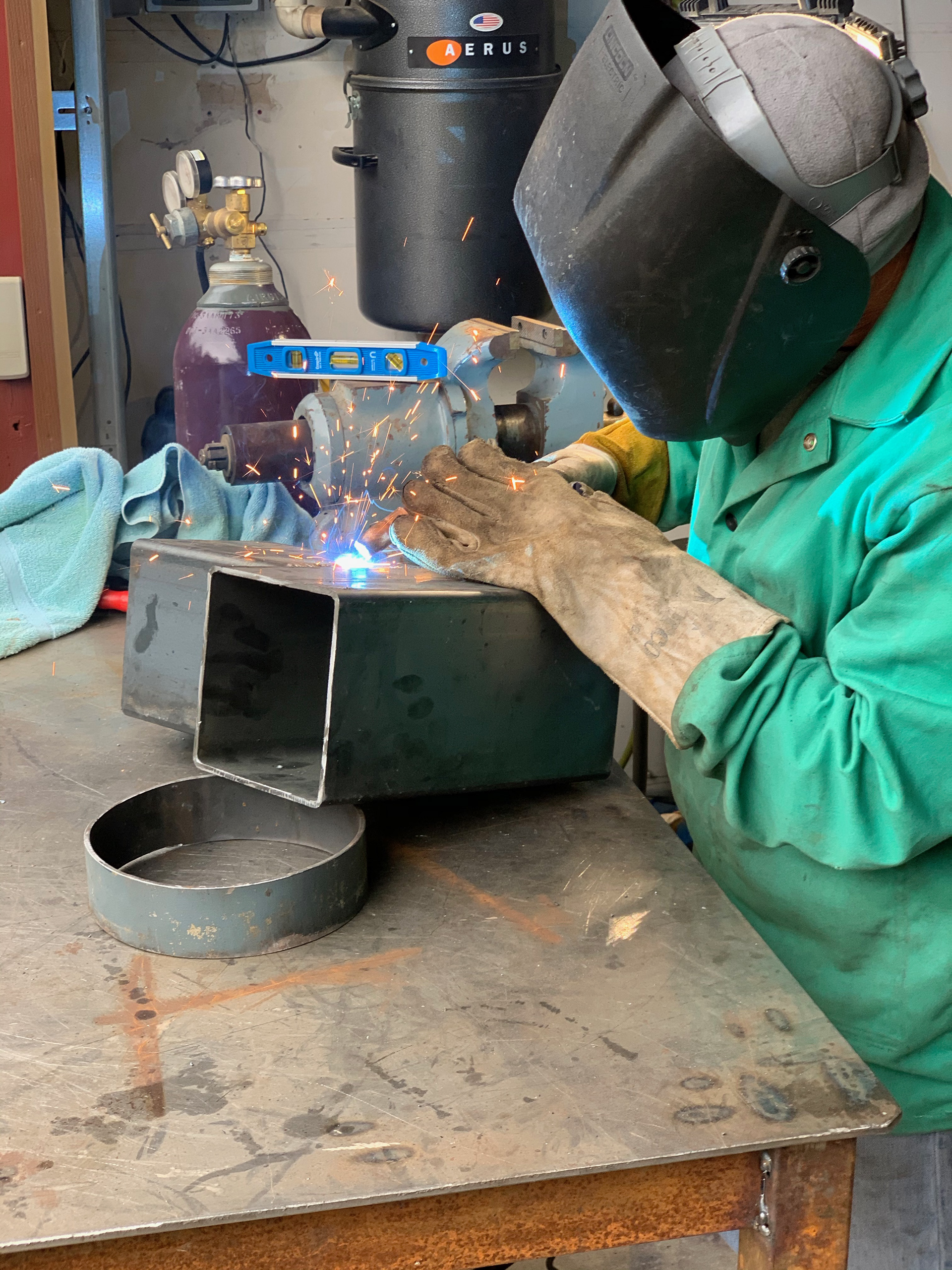 Welding up the brackets