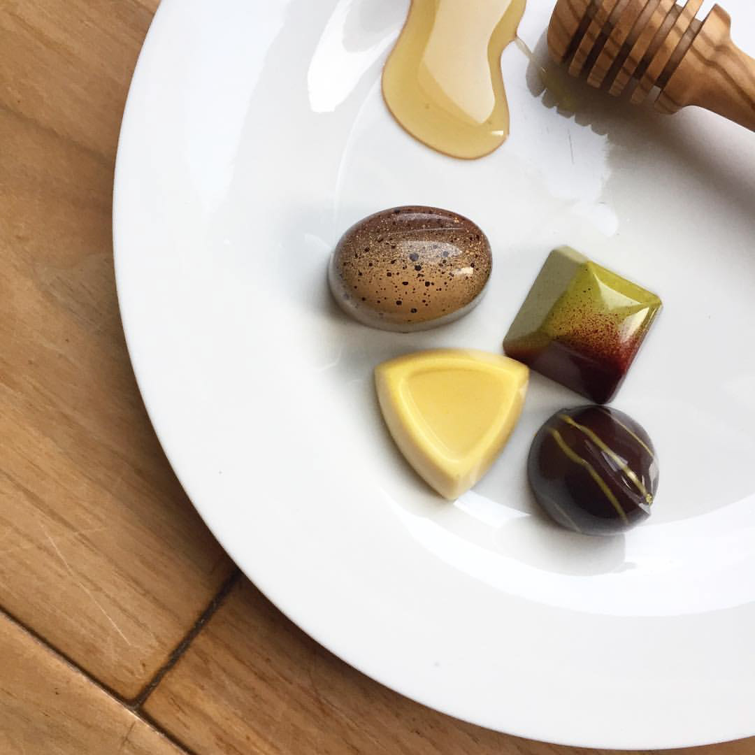 I made some honey chocolates.