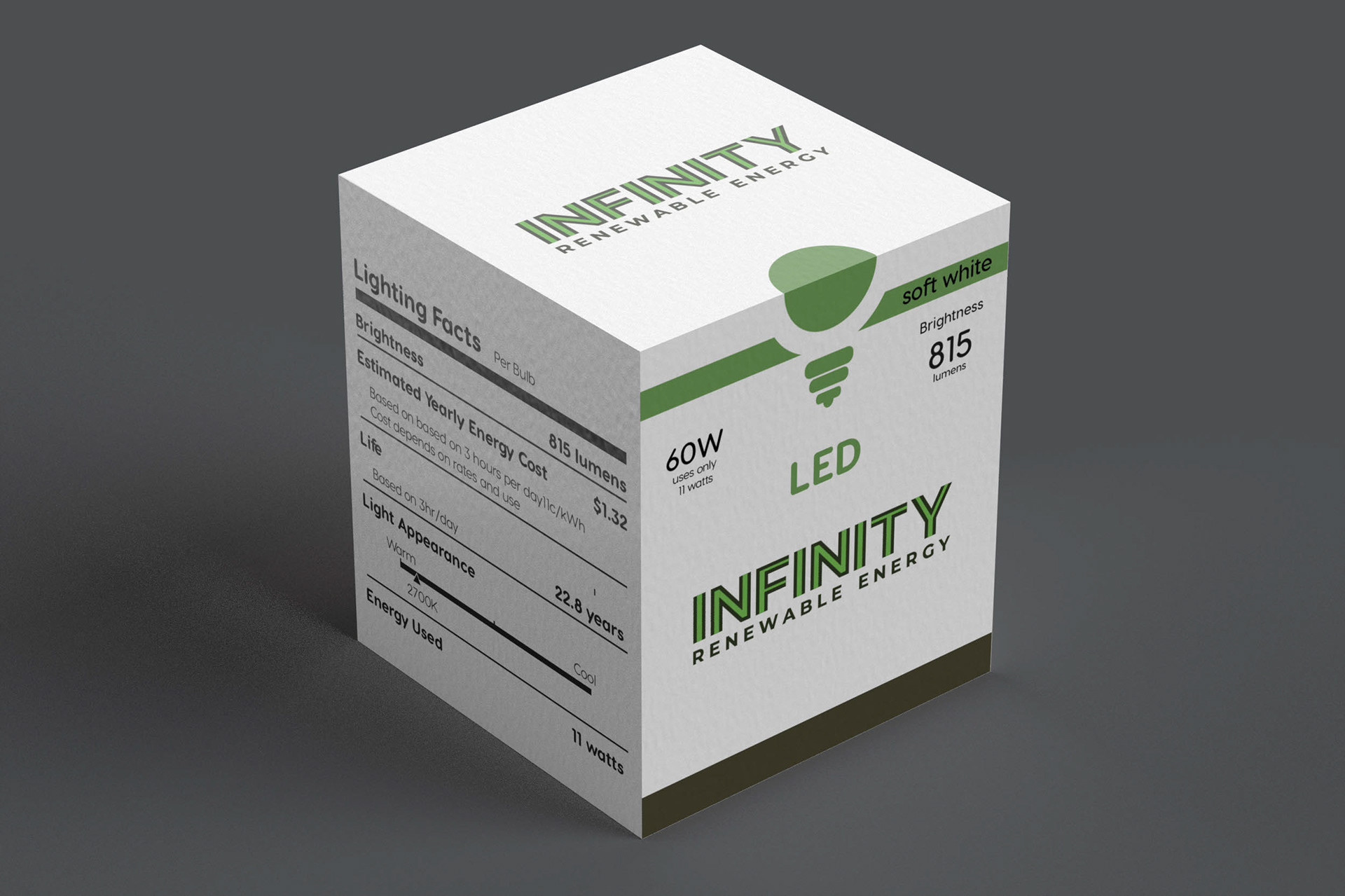 Product Mock-up Example: The 3D product mockup was created using Adobe Dimension.