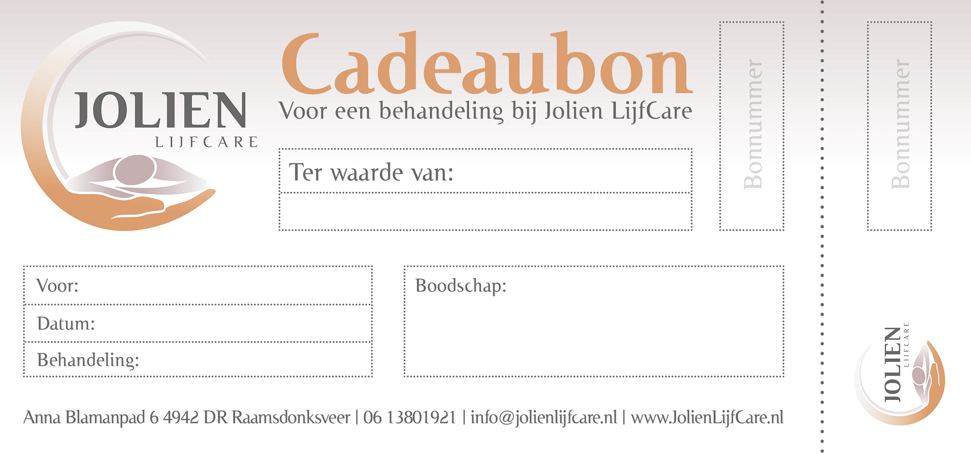 Cadeaubon ontwerp