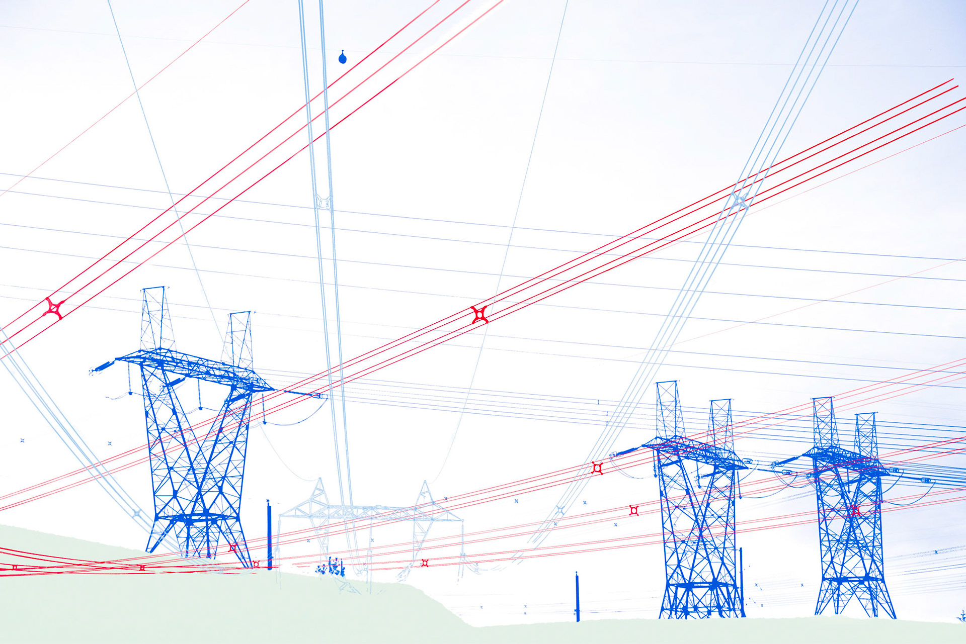 Untitled (Map Towers and Lines), Digital Print