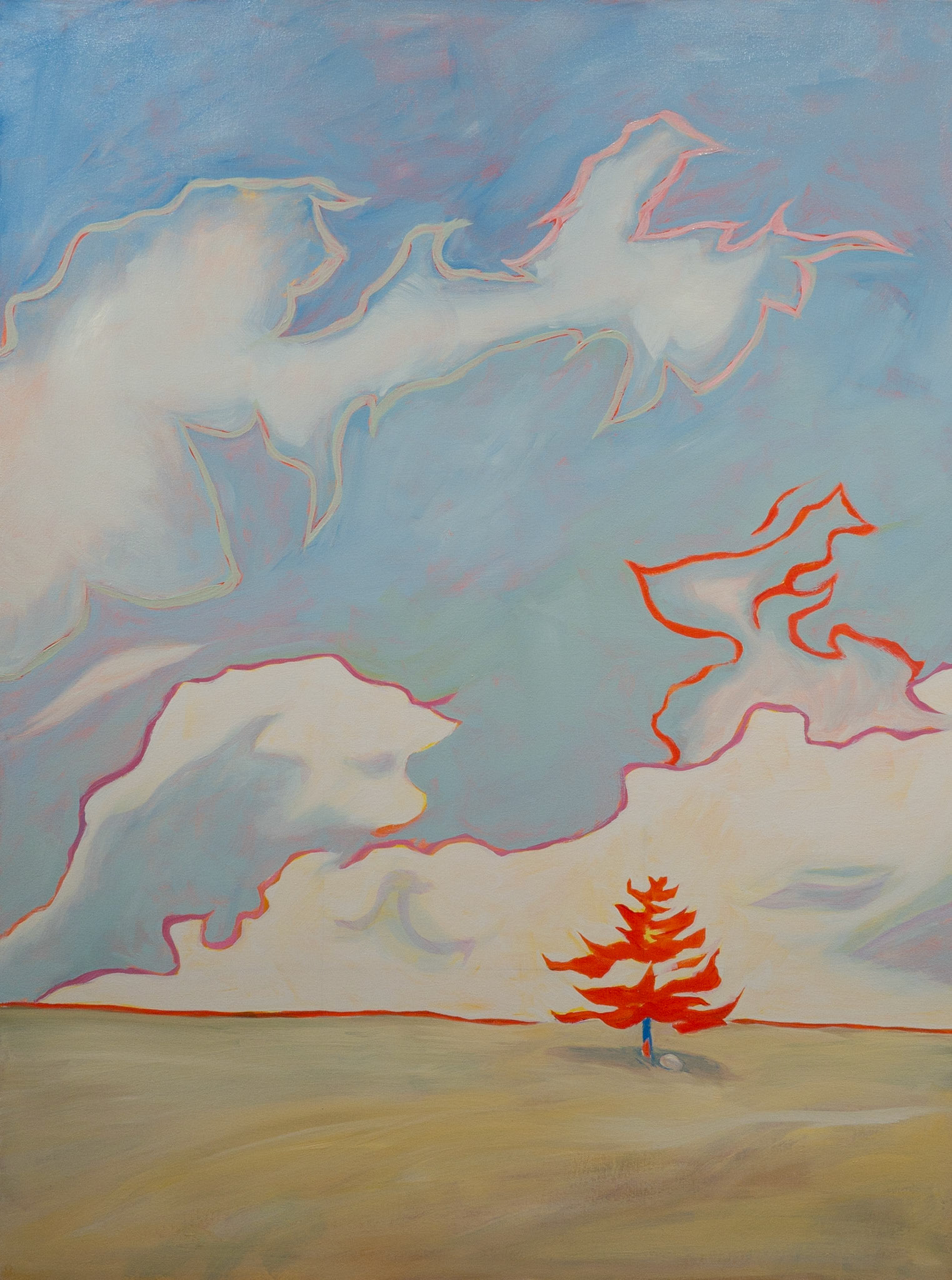 Tree Rock Sky Series, Acrylic on Canvas, 2017