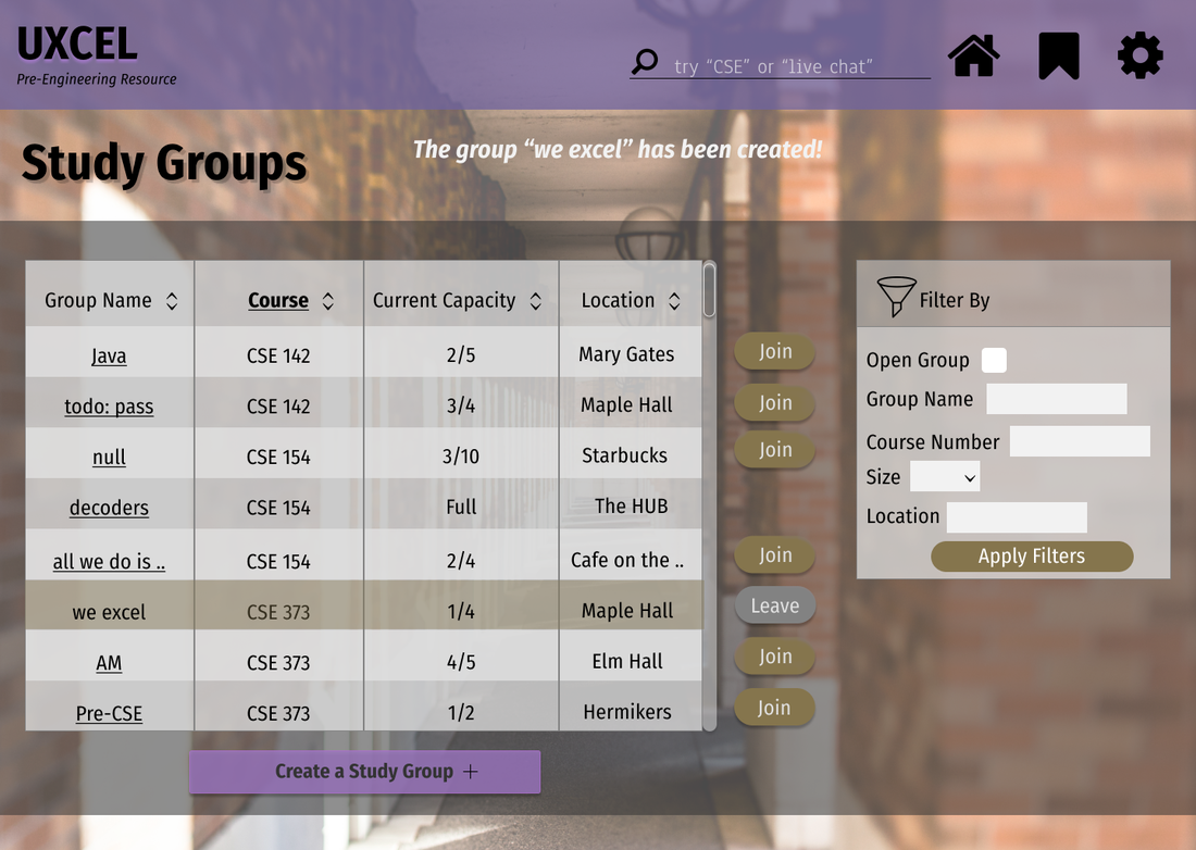 Study Groups page
