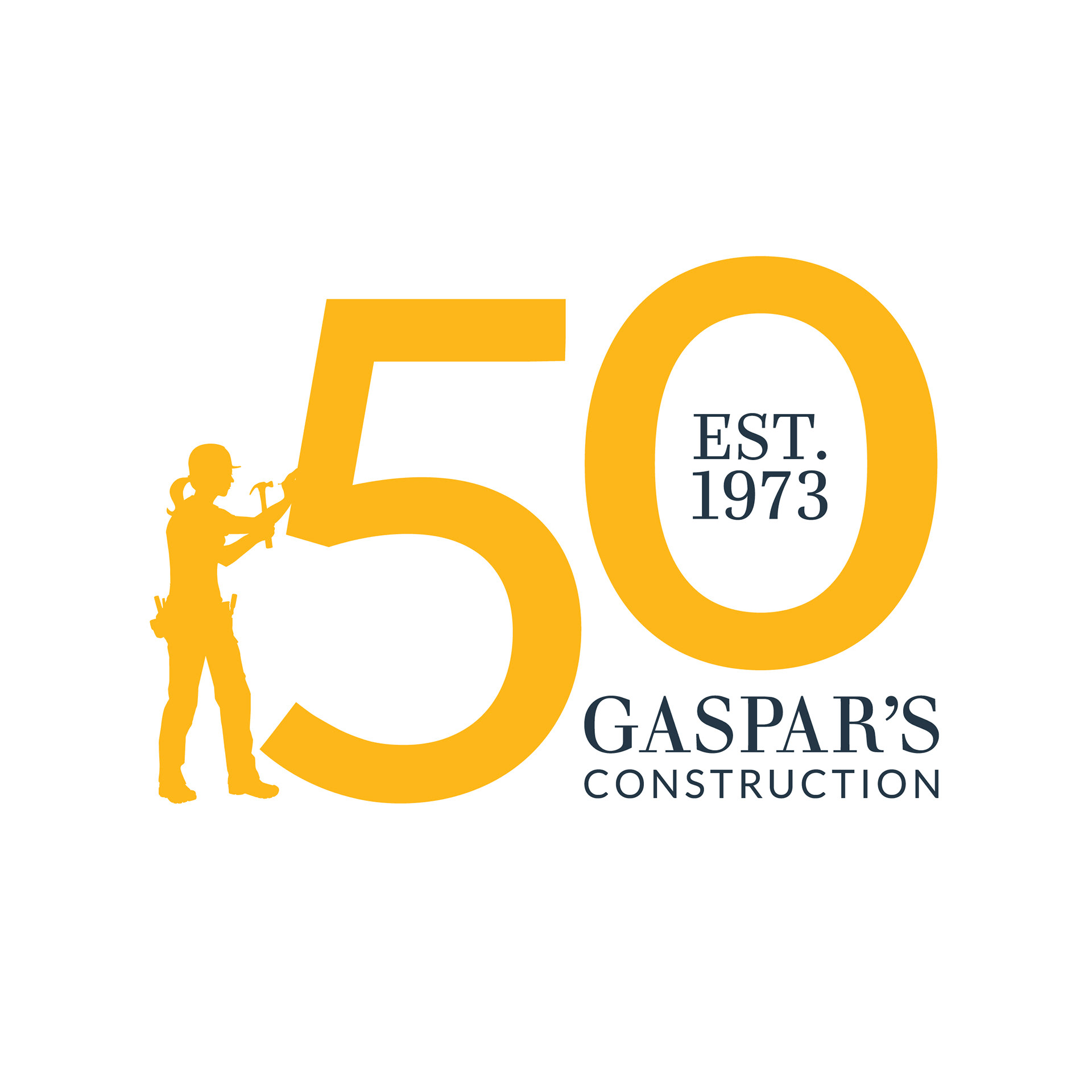 50th Anniversary logo - Gaspar's Construction  |  Seattle, WA