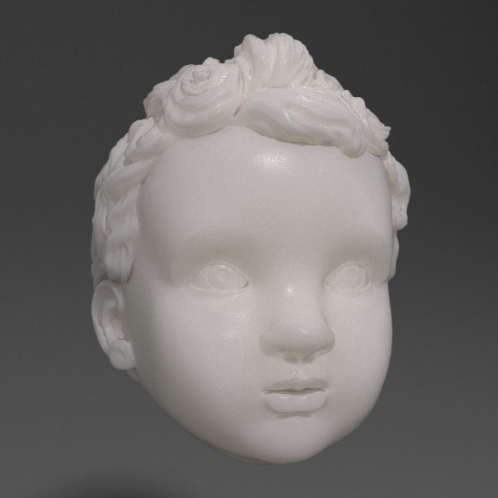 Baby Head - Marble Statue Model