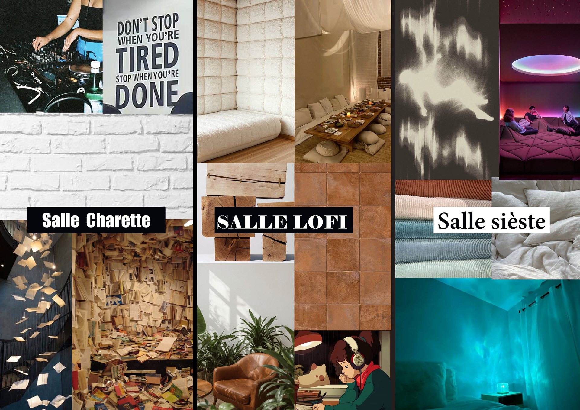Le moodboard des salles sensorielles
