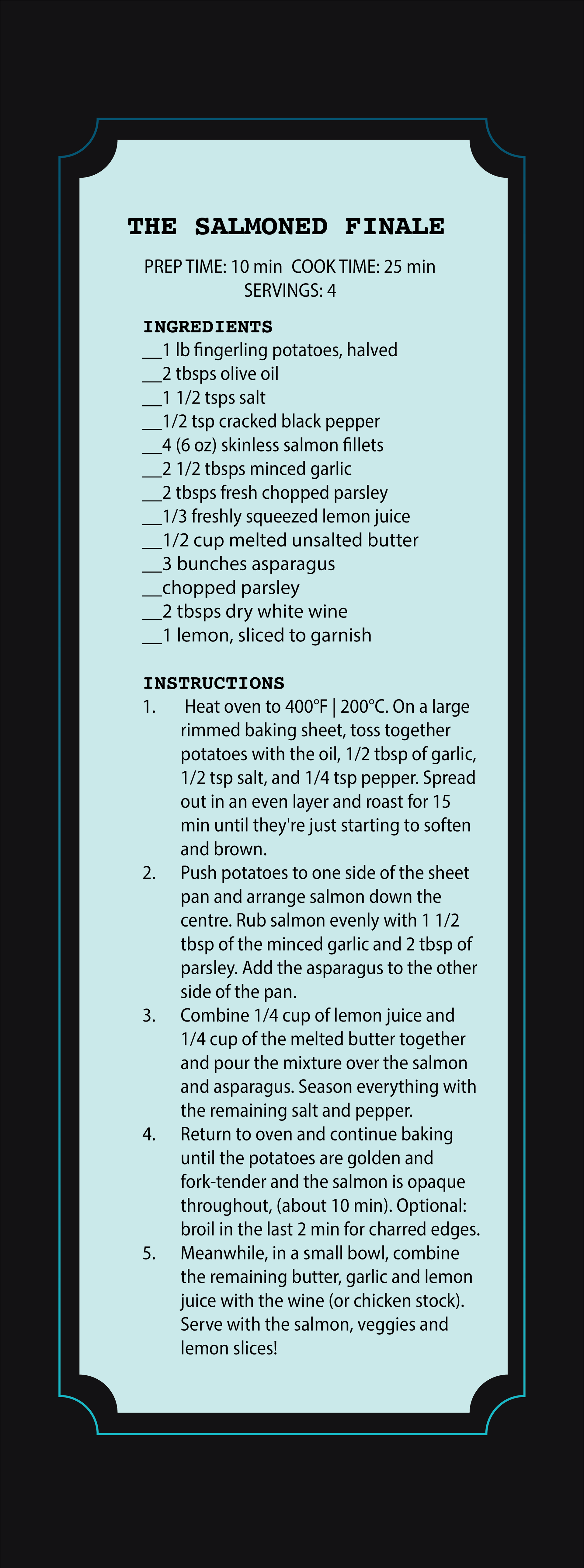 Book Three Recipe