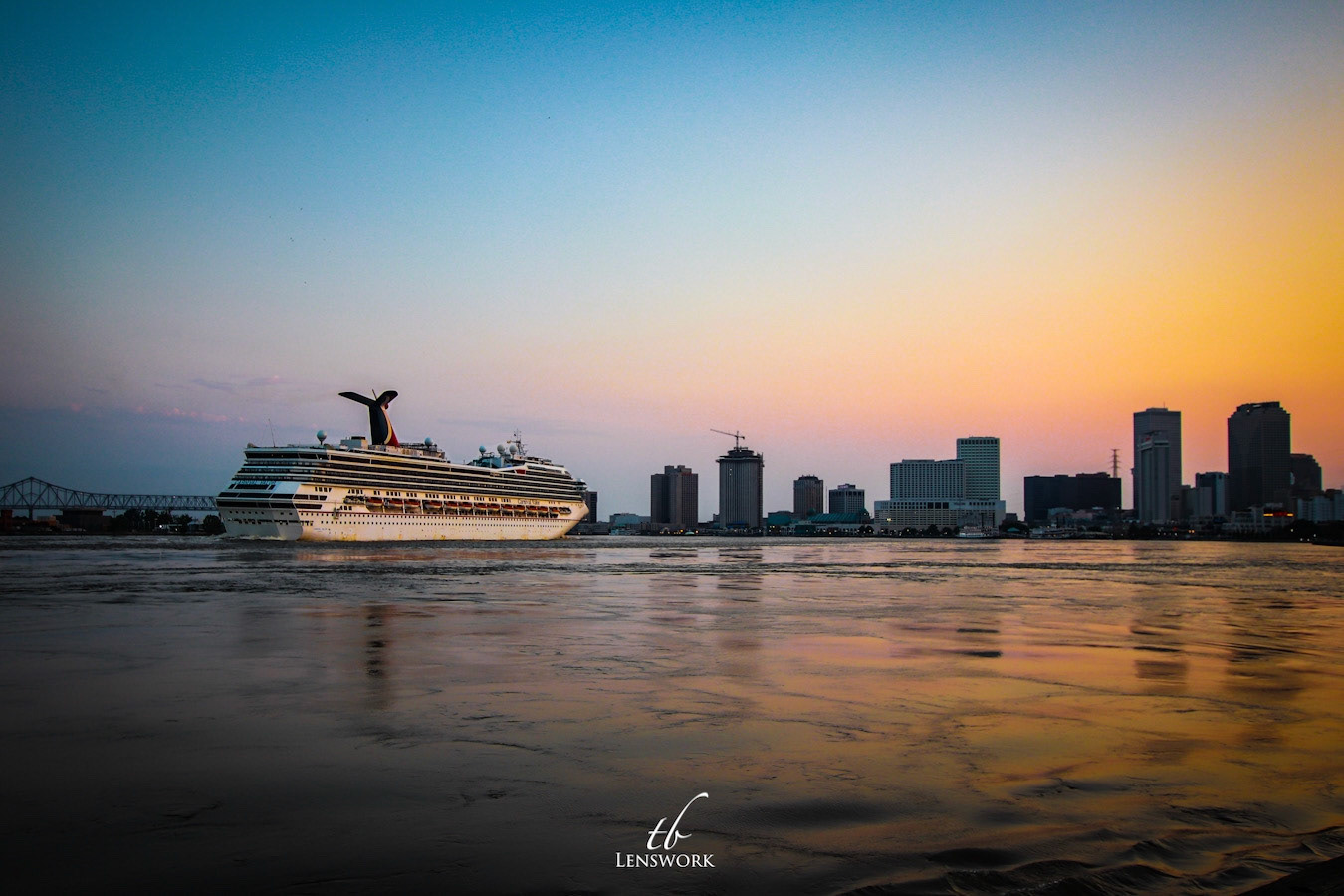 The Carnival Valor, one many still stuck at sea prepares to dock at Port of New Orleans.