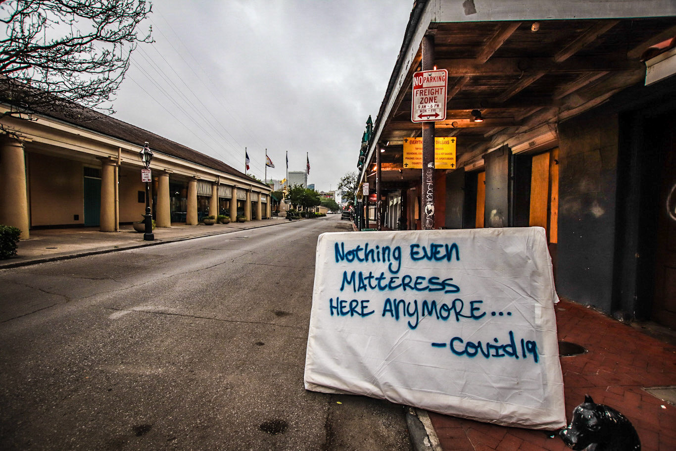 I’ve seen a few discarded mattresses lately, but the first with a message.