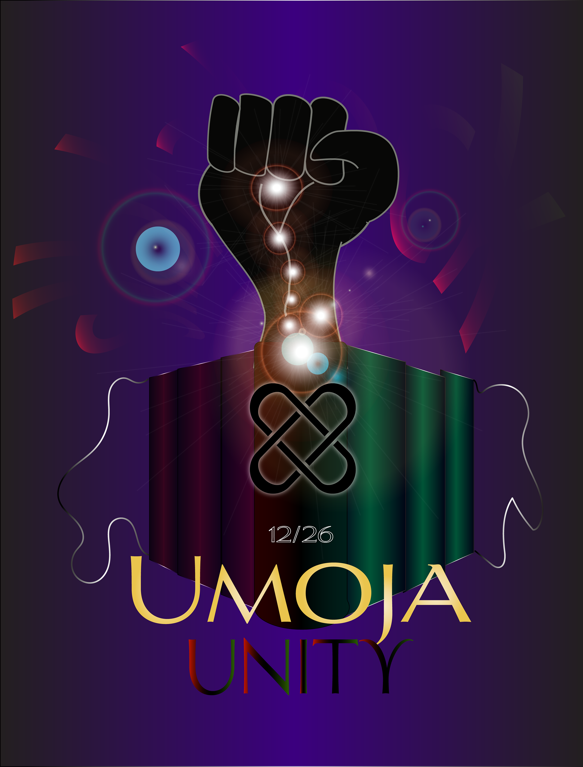 December 26: Unity (umoja) UMOJA- UNITY  BLACK CANDLE oo-MOH-jah ** To strive for and to maintain unity in the family, community, nation, and race.