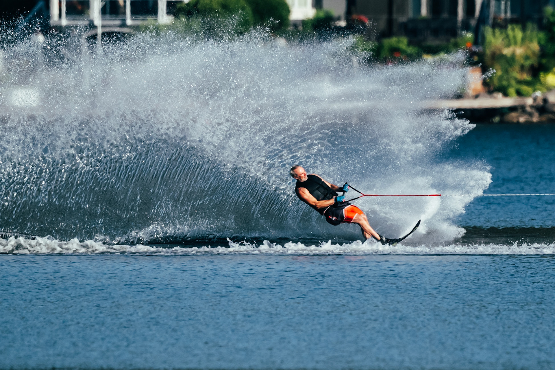 Man surfing on Lake Washington