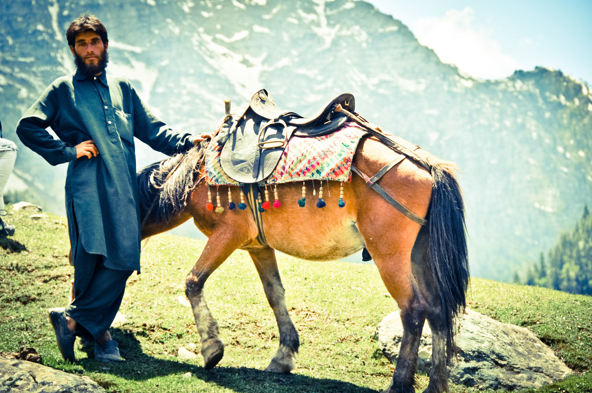 man with his horse