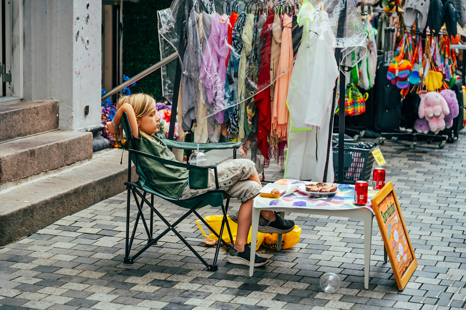 Boy selling cakes in Copenhagen