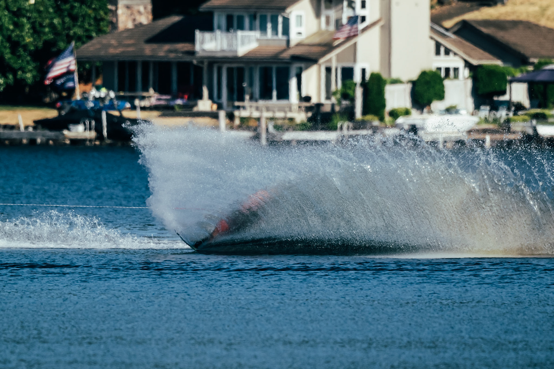 Man surfing on Lake Washington