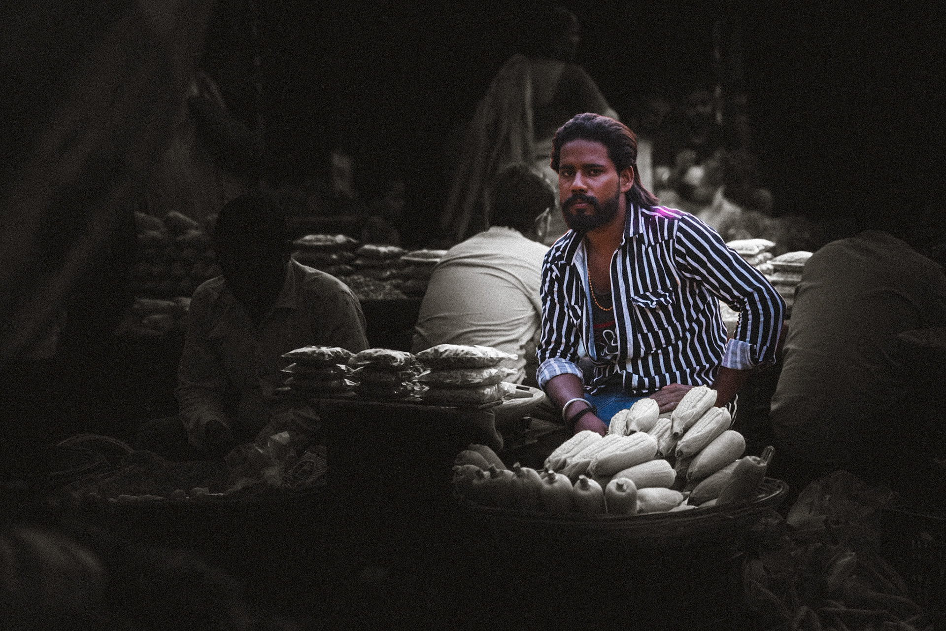 Vegetable vendor in Thane market