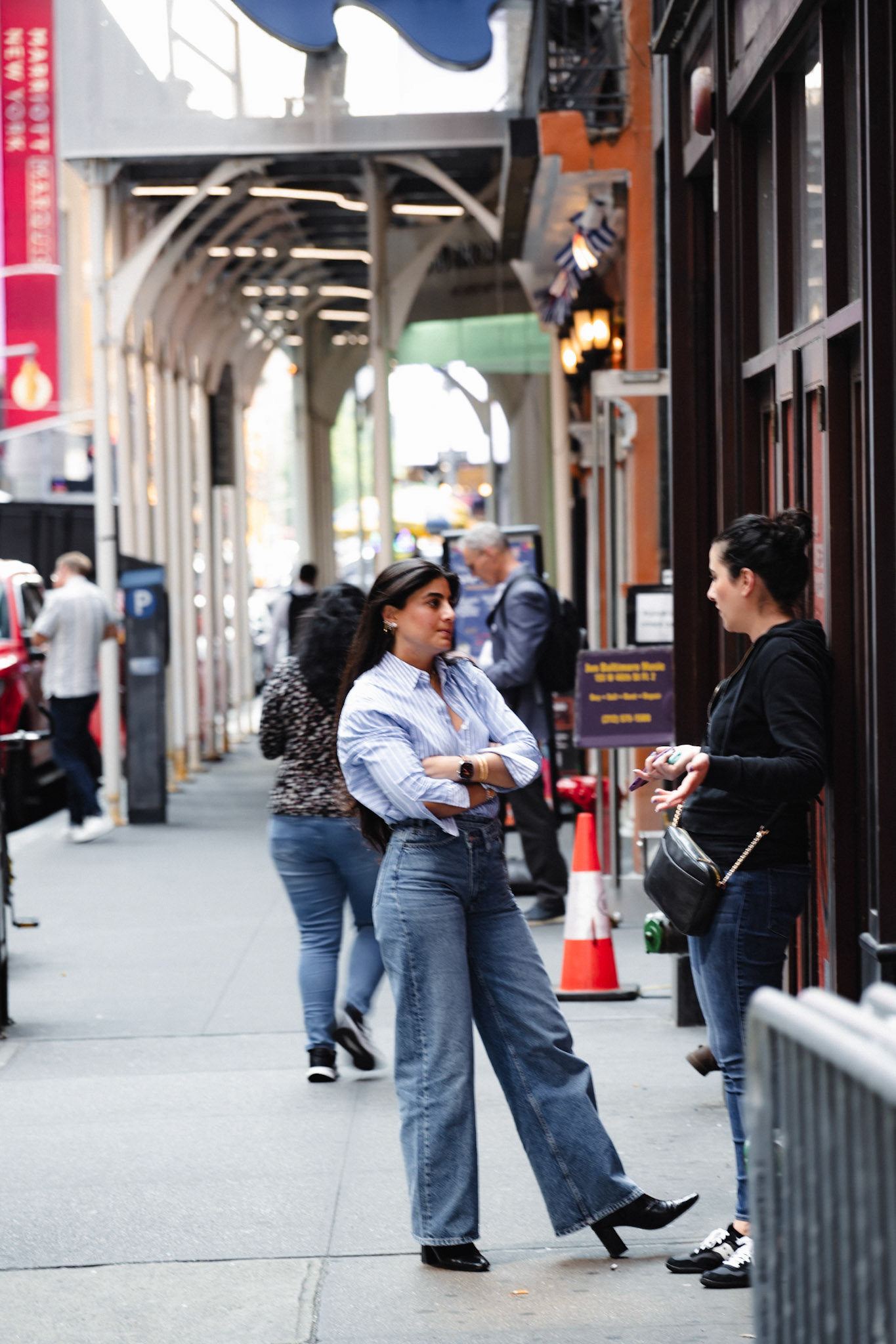 Street chat in New York