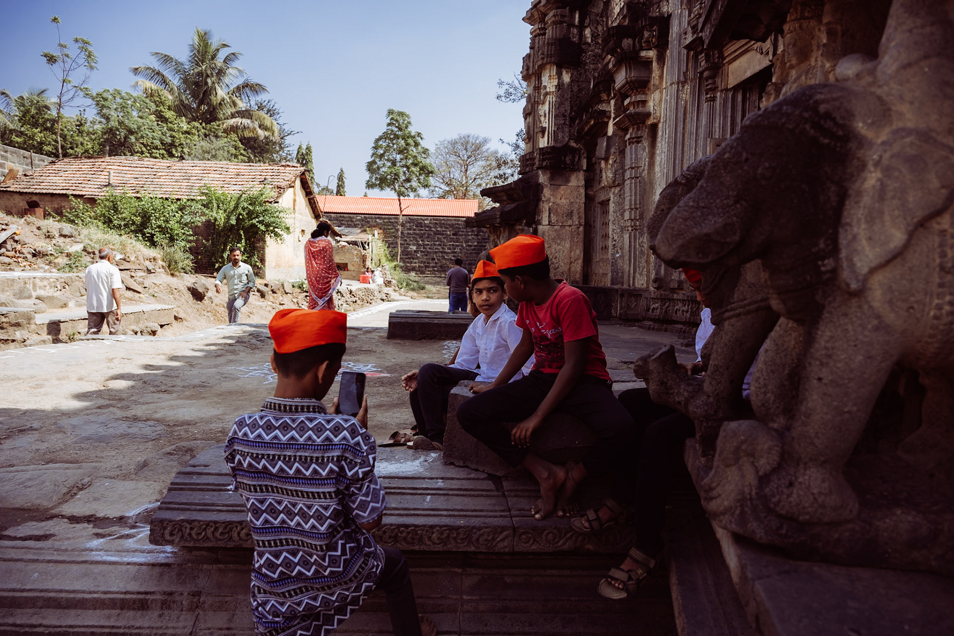 Boys near temple