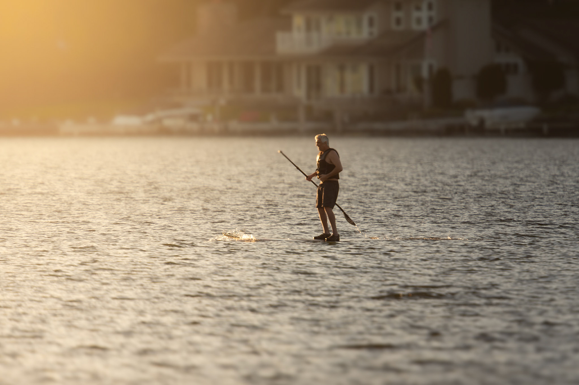 Man Paddle Boarding