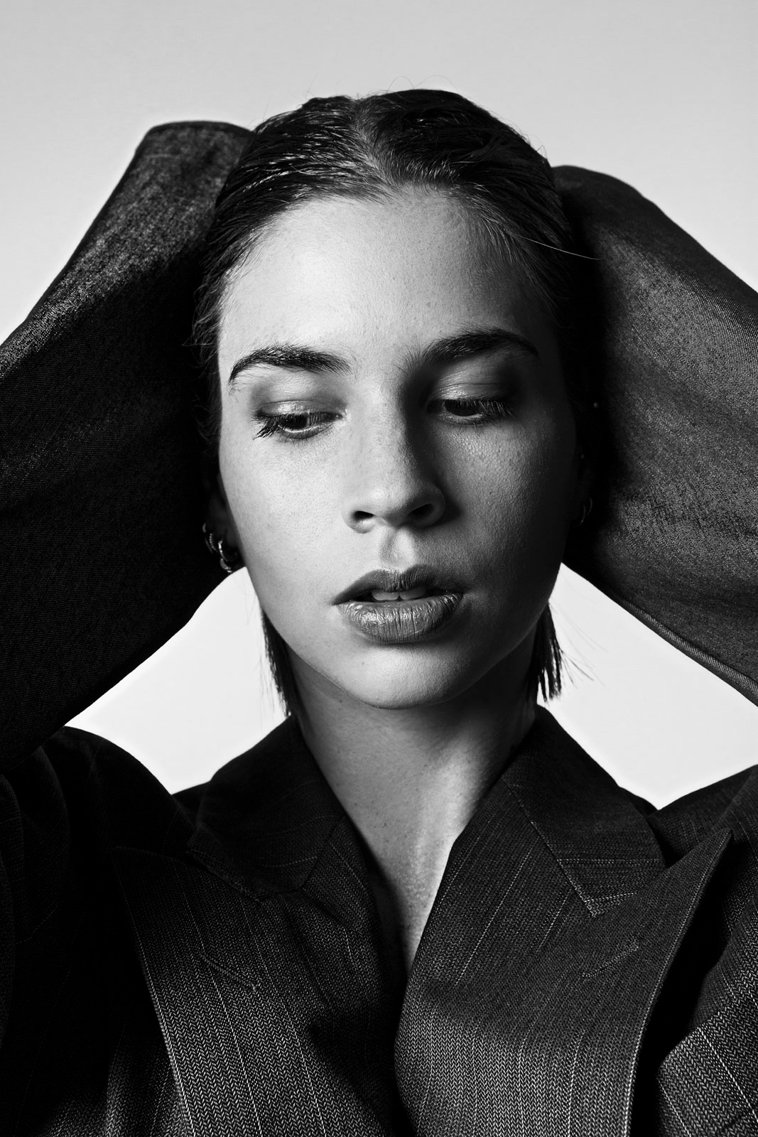 Model book ritratto donna bianco e nero