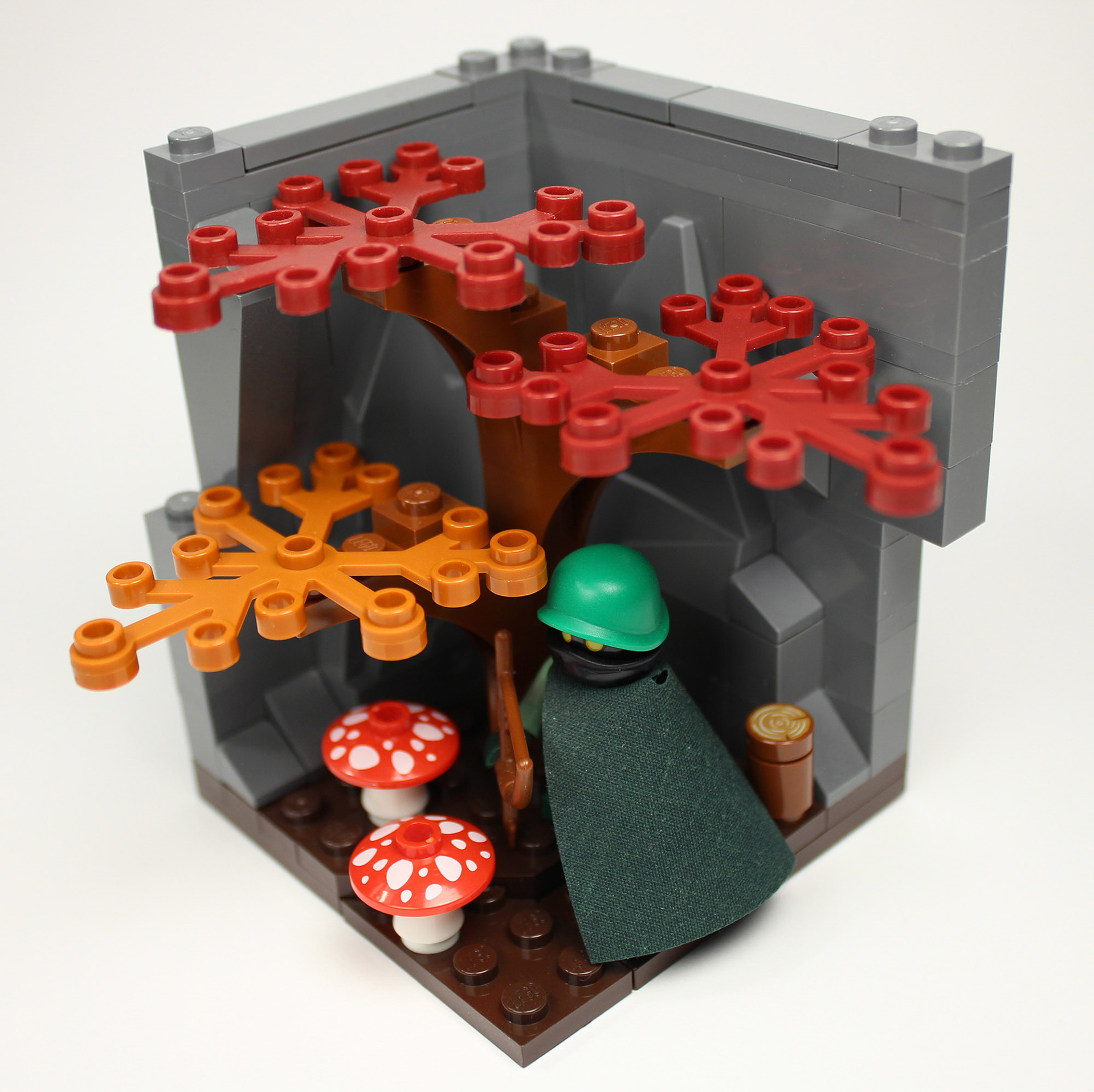 Jubileee, the Gnome Druid, collecting mushrooms in a far out forest. 