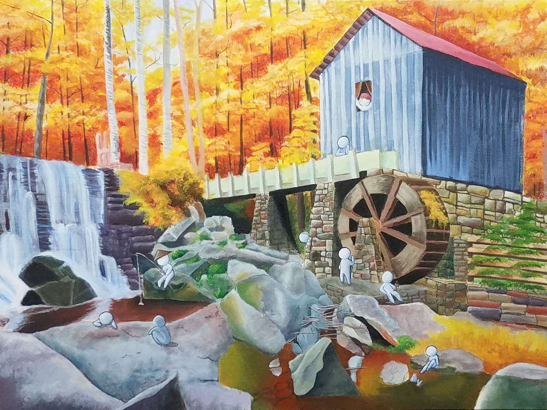 "Secrets of the Mill", Acrylic painting, 18"x24"