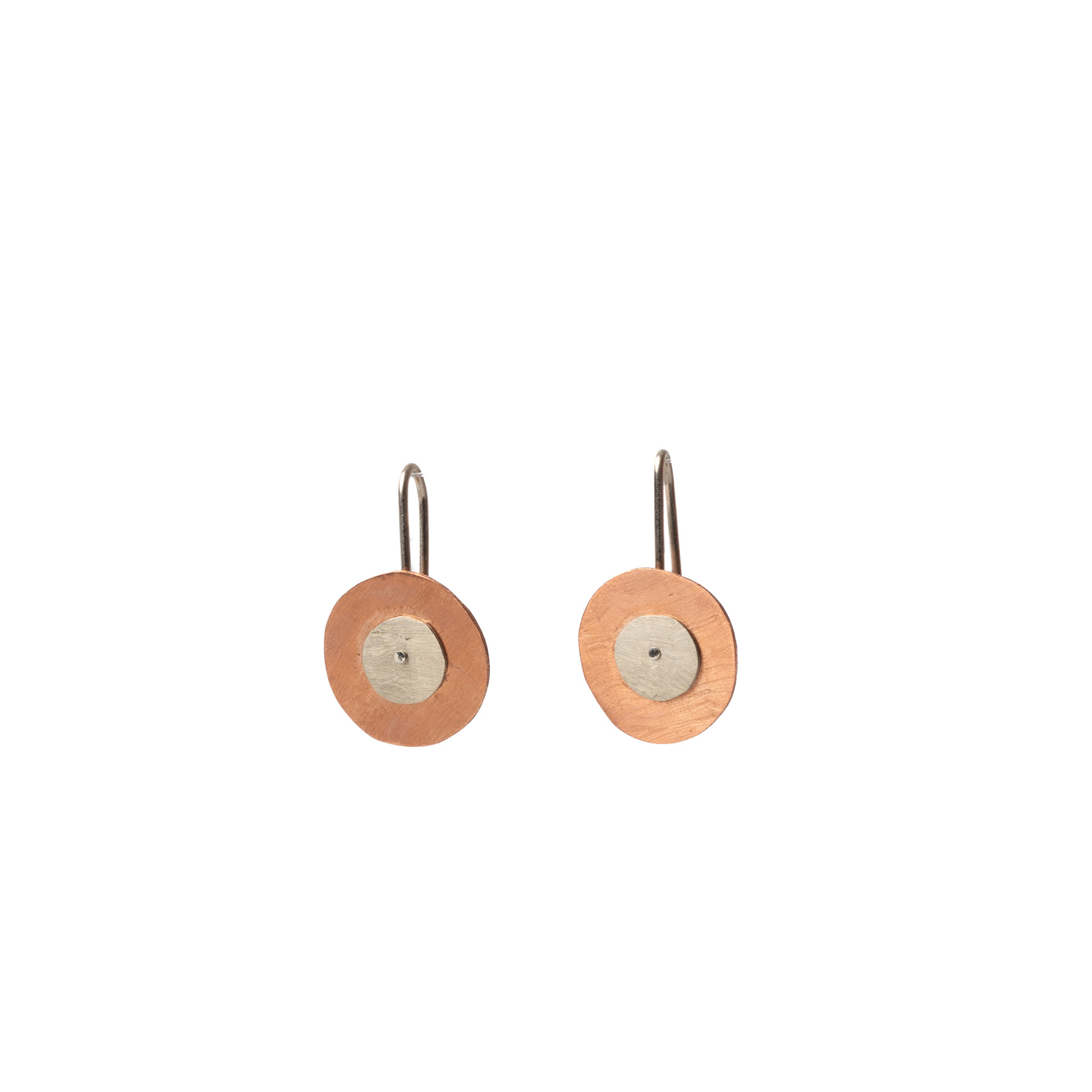 Aros Rústico. Cobre y alpaca. Pieza única. $17.000