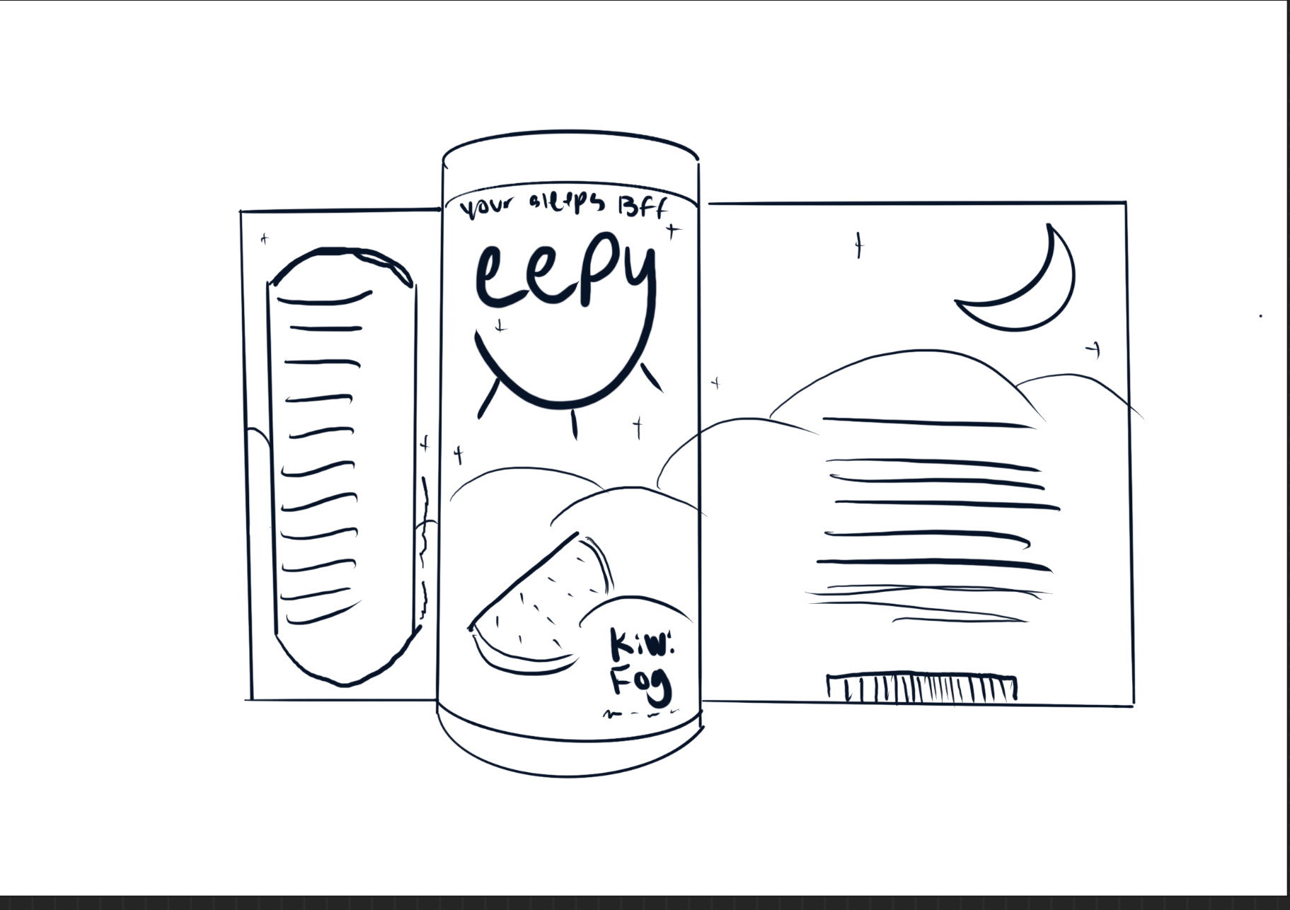 Sketch for Kiwi Fog Flavor 