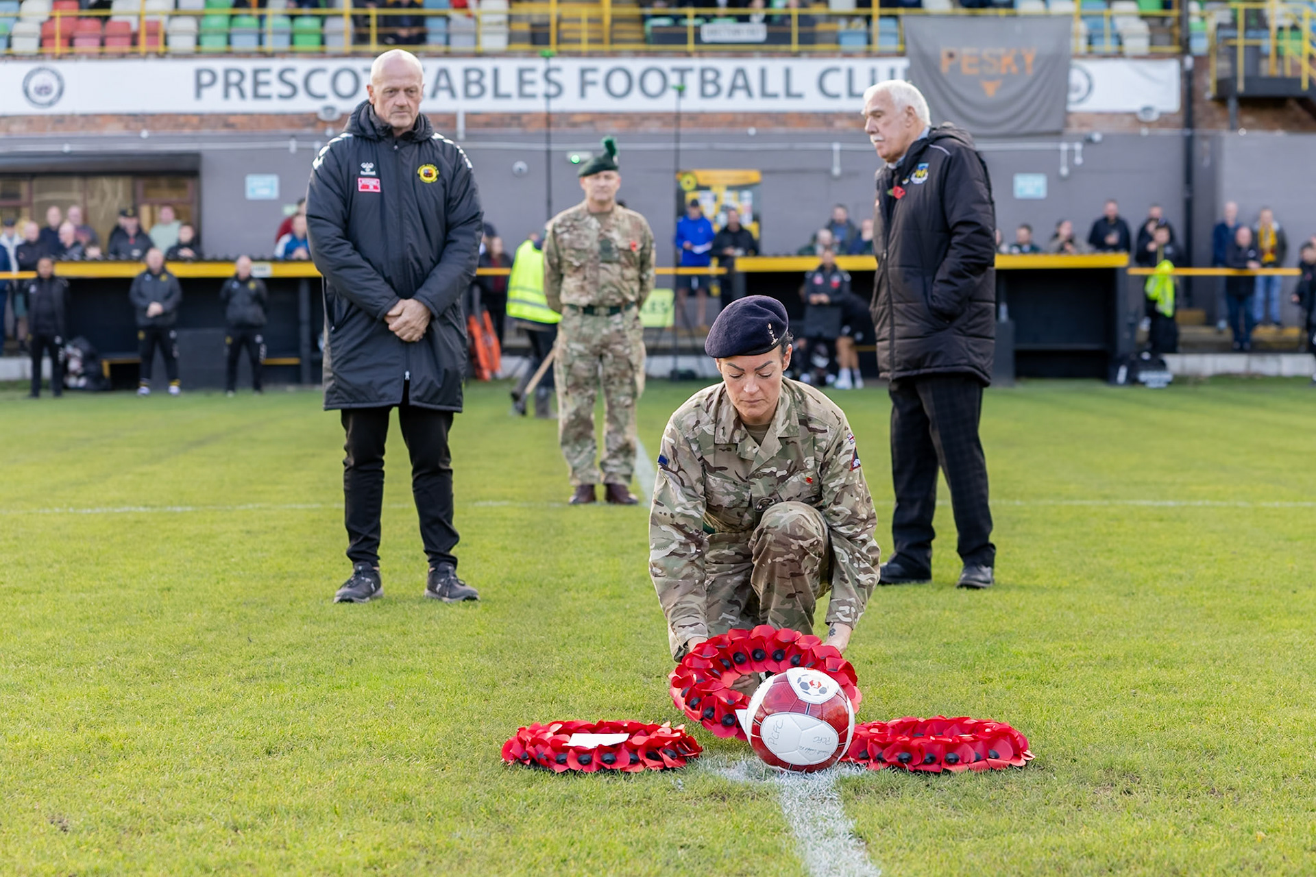 Prescot, ENGLAND -  during the NPL Premier Division match between Prescot Cables and  Hebburn Town  at The Auto Safety Centre StadiumCanon Canon EOS R6m2 1000 1/800 3.5 (Pic by John Middleton)