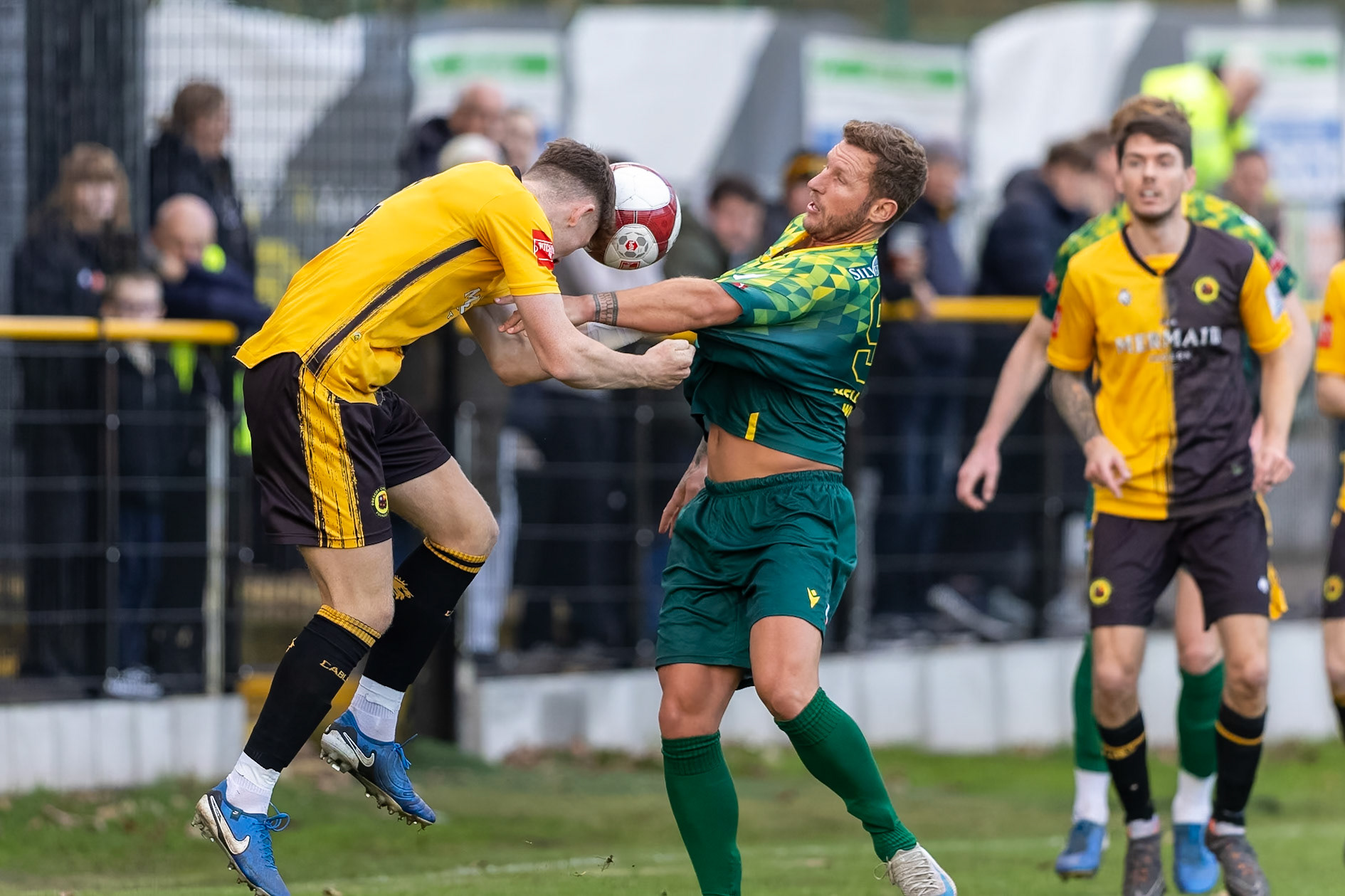 Prescot, ENGLAND -  during the NPL Premier Division match between Prescot Cables and  Hebburn Town  at The Auto Safety Centre StadiumCanon Canon EOS R5 1600 1/2500 2.8 (Pic by John Middleton)